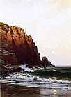 Maine Canvas Paintings - Moonrise Coast of Maine
